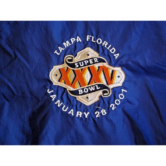 Puma 2001 XXXV Super Bowl Windbreaker NY Giants 2XL Mesh Lined Full Zip Jacket - Picture 5 of 9